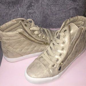 Pale gold high tops